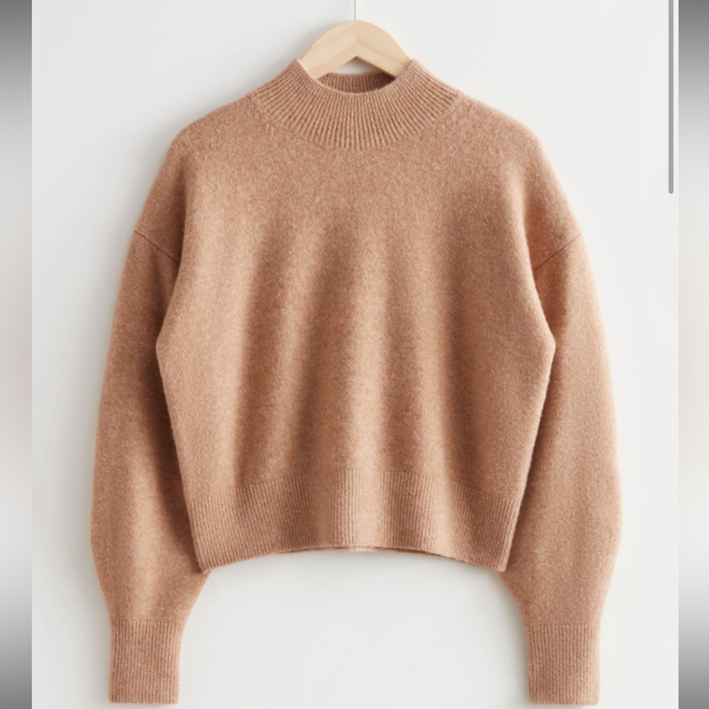 & Other Stories Mock Neck Sweater in Beige